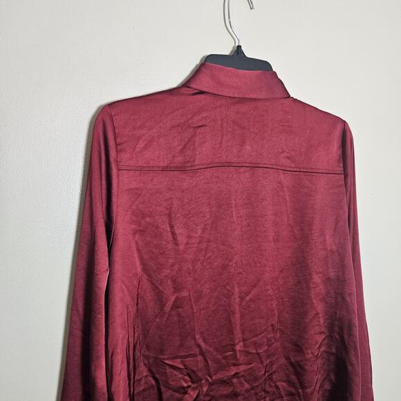 NWOT Nordstrom Maroon Button Up Collared Shirt Sz Small - Picture 7 of 15